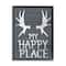 Stupell Industries Rustic My Happy Place Large Elk Antlers in Black Frame Wall Art
